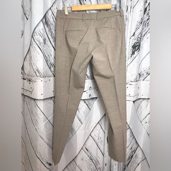Vince. Wool Blend Trousers Tan Flat Front 6 - Picture 5 of 8